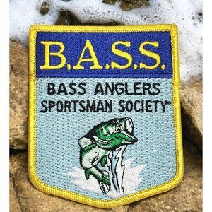 Bass Anglers Sportsman Society Patch Embroidered Fish Fishing VTG Water Sports